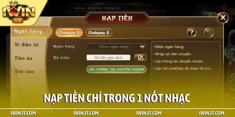 Nạp tiền chỉ trong 1 nốt nhạc